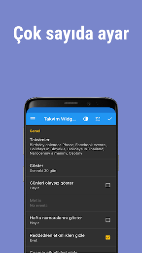 Takvim Widgetı ANAHTARI ekran görüntüsü