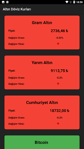 Altın Döviz Kurları ekran görüntüsü