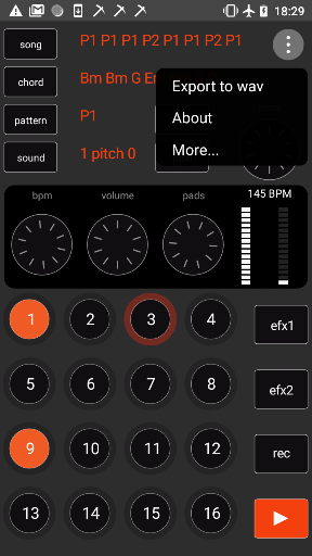 Sequencer 1: müzik düzenleyici ekran görüntüsü