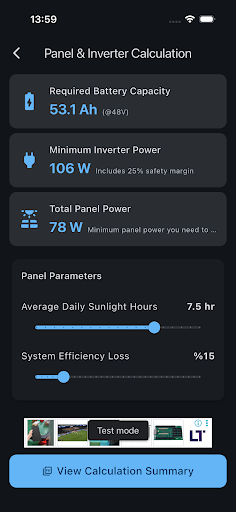 Solar Sistem Hesaplayıcı ekran görüntüsü