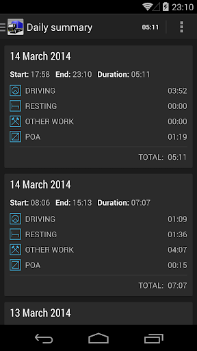 TruckerTimer ekran görüntüsü