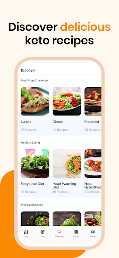 Keto diyet ve yemek planları ekran görüntüsü