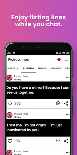 Pickup lines - flirt messages ekran görüntüsü