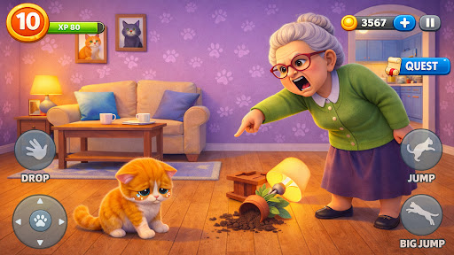 Kitty vs Granny House Pranks ekran görüntüsü