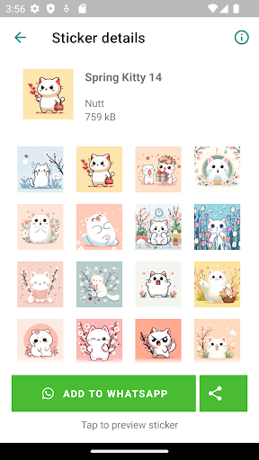 Spring Kitty Stickers ekran görüntüsü