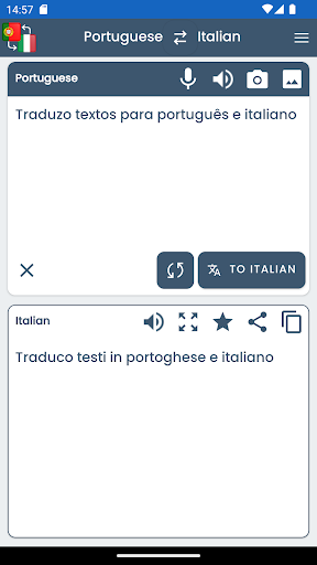 Portuguese Italian Translator ekran görüntüsü
