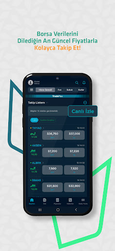 TradePlus:Katılım Hisse, Borsa ekran görüntüsü