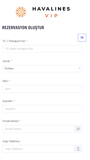 Havalines VIP ekran görüntüsü