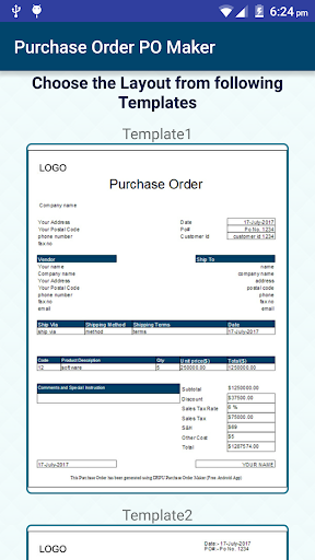 Invoice & Purchase Order Maker ekran görüntüsü