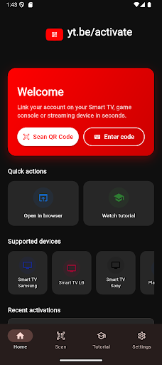 yt.be/activate ekran görüntüsü