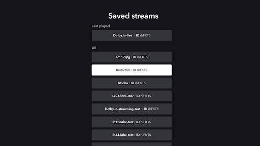 Dolby.io Stream Monitor ekran görüntüsü