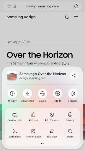 Samsung Internet Browser ekran görüntüsü