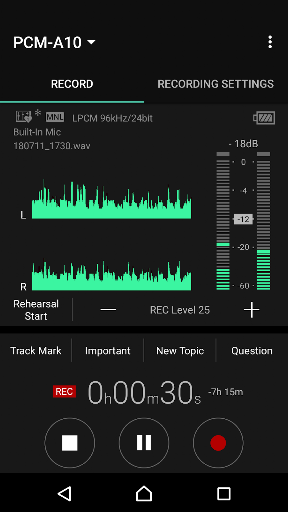 REC Remote: Sony IC Recorder ekran görüntüsü