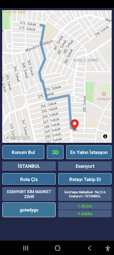 Araç şarj istasyonu ekran görüntüsü