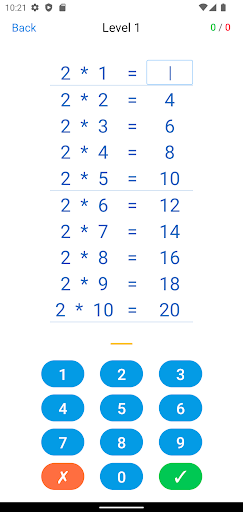 Multiplication Table ekran görüntüsü