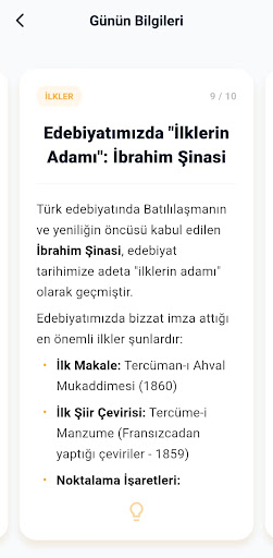 Güncel Bilgi Kartları ekran görüntüsü