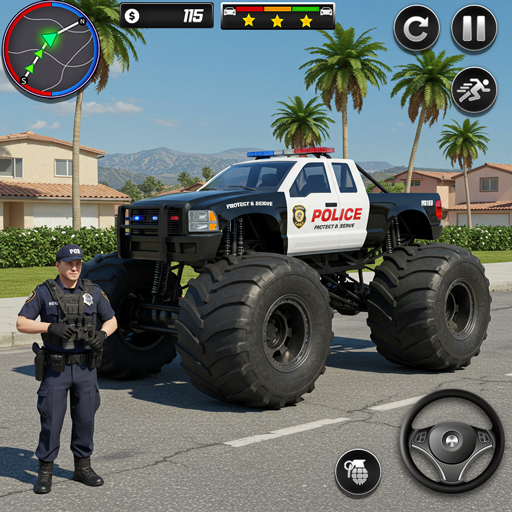 polis canavar kamyonu 3d