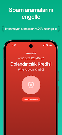 WHO Arayan Kimliği & Spam Blok ekran görüntüsü