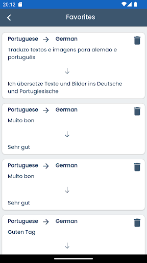 Portuguese German Translator ekran görüntüsü