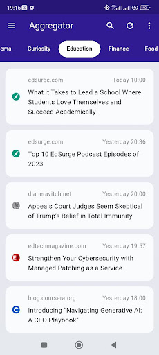 Aggregator News - RSS Reader ekran görüntüsü