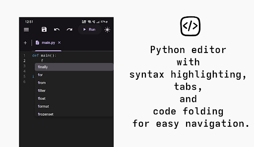 Python coding app + py-v3.12 ekran görüntüsü