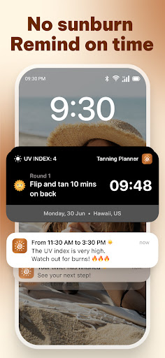 Sun Rayz Tanning Planner App ekran görüntüsü