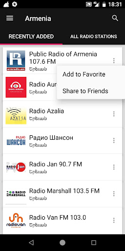 Armenian Radio Stations ekran görüntüsü