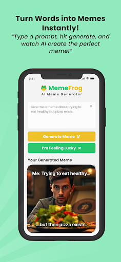 MemeFrog: AI Meme Generator ekran görüntüsü