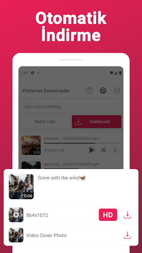 Pinterestten Video indirme ekran görüntüsü