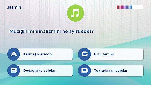Bilgi Antrenmanı. Yarışma ekran görüntüsü