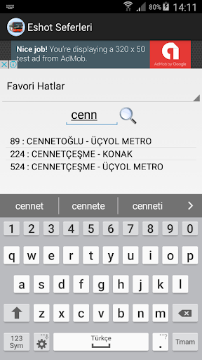 İzmir Otobüs Hareket Saatleri ekran görüntüsü