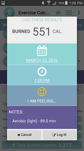 Exercise Calorie Calculator ekran görüntüsü