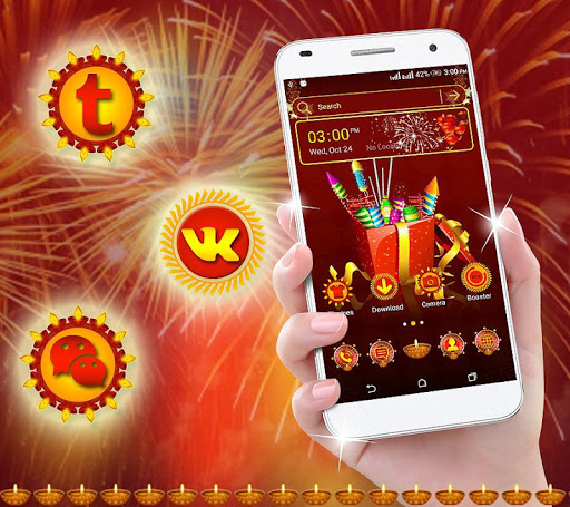 Diwali Crackers Launcher Theme ekran görüntüsü