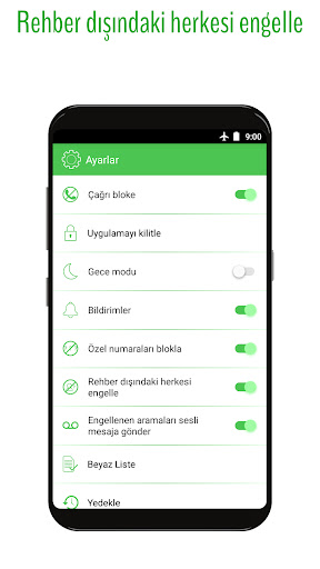 Çağrı engelleme ekran görüntüsü