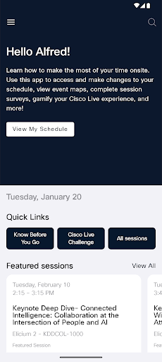 Cisco Events App ekran görüntüsü