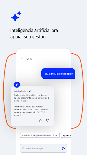 Itaú Emps: conta PJ digital ekran görüntüsü