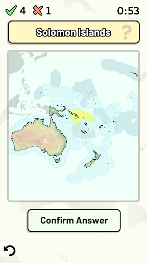 Countries of Oceania Quiz ekran görüntüsü