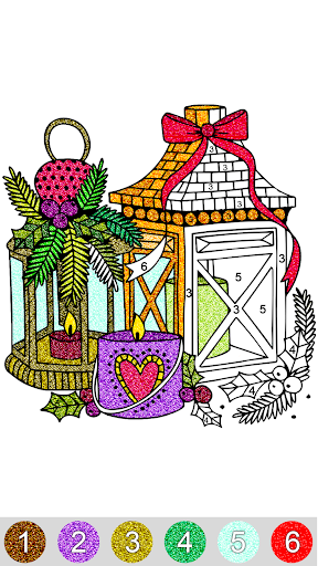 Christmas Gliter Coloring Book ekran görüntüsü