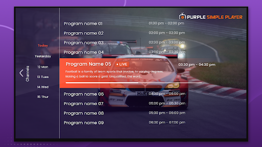 Purple Simple - IPTV Player ekran görüntüsü