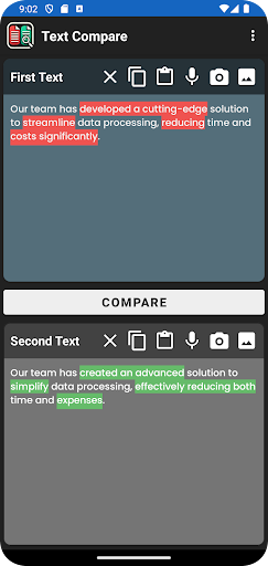 Text Compare and Difference ekran görüntüsü