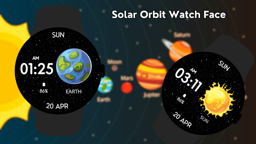Solar Orbit Watch Face ekran görüntüsü