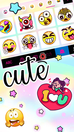 Cute Rainbow Stars Klavye Arka ekran görüntüsü