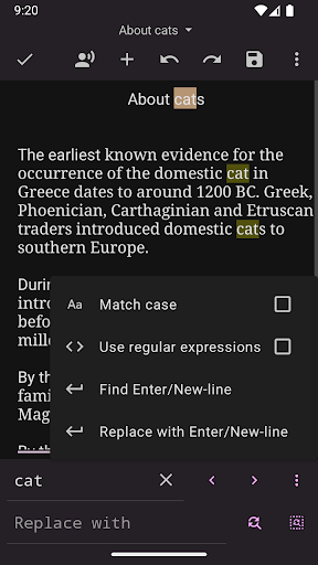 Text Editor ekran görüntüsü