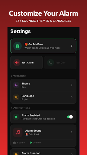 Raid Monitor Alarm ekran görüntüsü