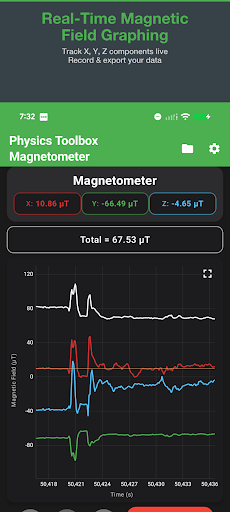 Physics Toolbox Magnetometer ekran görüntüsü