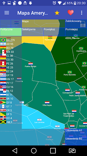 Mapa Ameryki Południowej ekran görüntüsü