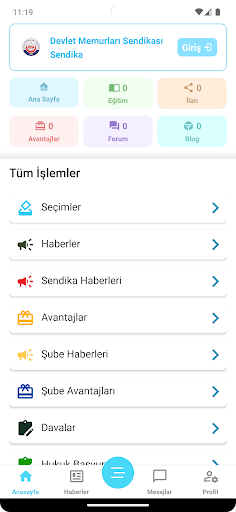 Devlet Memurları Sendikası ekran görüntüsü