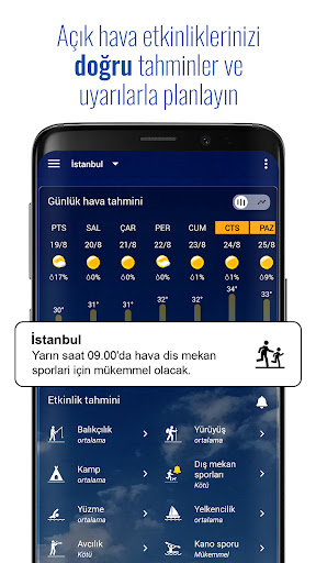 Şeffaf saat ve hava durumu ekran görüntüsü