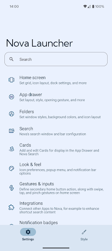 Nova Launcher ekran görüntüsü