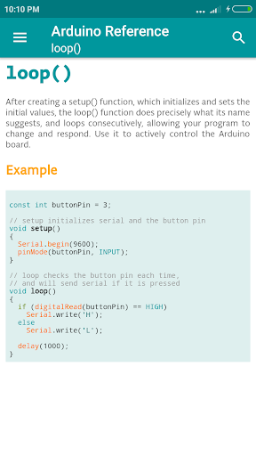 Arduino Language Reference ekran görüntüsü